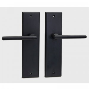 6201 Long Plate Door Lock Tubular Lever Set, Modern High Quality Zinc Alloy Handle Sets for Front Door and Exterior Door