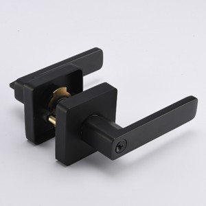 S7801  Zinc Alloy Heavy Duty Door Lock Tubular Lever Lock, Matte Black Keyed Entry Handle