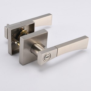 S7810  Modern Design Privacy Door Lever Handle lock for Bathroom, Bedroom Satin Nickel Finish