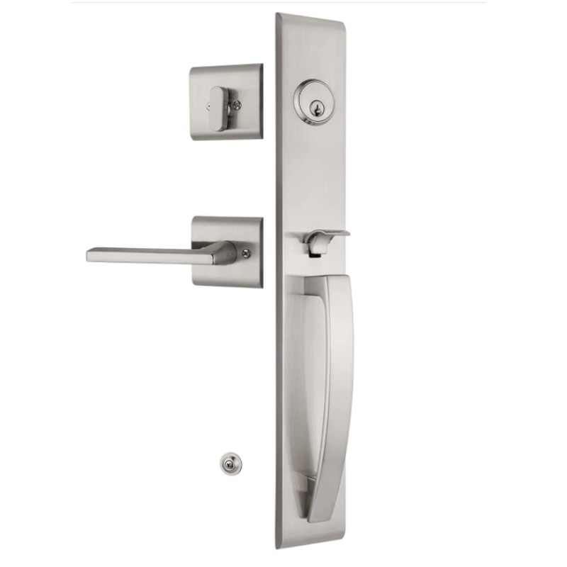 9080 Heavy Duty High Grade Security Handleset Lock, Front Door Entry Exterior Tubular Lock Set