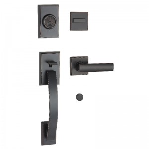 8001 Heavy Duty Entry Front Door HandleSet with Single Cylinder Deadbolt and Lever Handle Oil Rubbed Bronze Finish