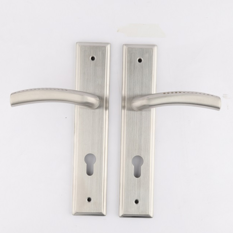9091 Long Plate Door Handle Lock Stainless Steel Lever Set, Modern Contemporary Mortise Lock