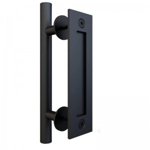 SR15BL  Black Round  Barn door pull handle Sliding door handle, wood door handle