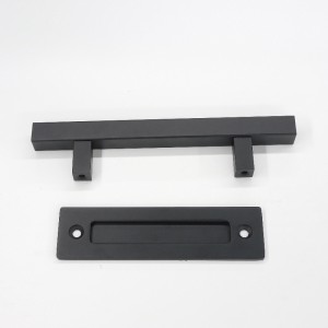 Sp16 High qualituy Black Square door Barn handle with Finger pull
