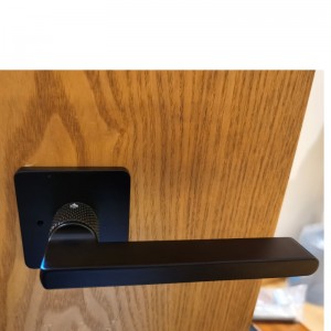 Knl006 Black Privacy Contemporary Knurled lever lock,interior push-button door knob