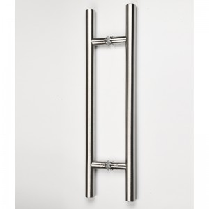 8090SS 304 Stainless Steel Round pull , H Shape pair 60 inches Back to Back install, glass doot pull handle