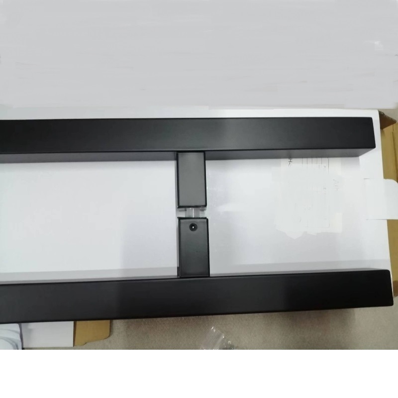 SS-031 Black High quality Stainless Steel Glass Door Push Pull Handle H Shape Double Side, 24 inches Square Sliding Door Handle