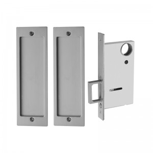 PDL001-PS Modern Rectangular Pocket Door Mortise Lock for Sliding Barn Wooden Door, Passage Lockset