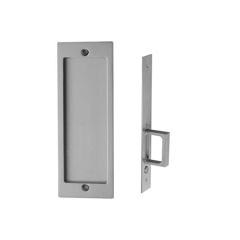 1801 Modern Rectangular Pocket Door Mortise Lock for Sliding Barn Wooden Door, Passage Lockset
