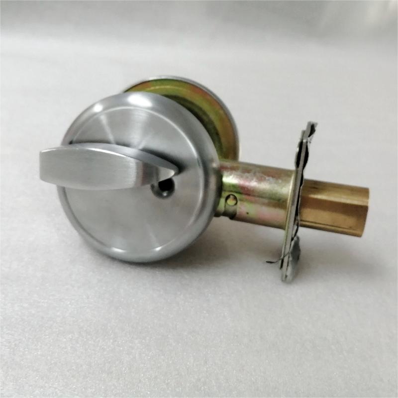 7431SN-S  Zinc Alloy High Grade Single Cylinder Deadbolt Lock-Satin Nickel, Contemporary Round Deadbolt Door Knob Lock