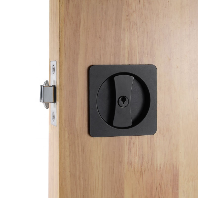 Y1001BL-ET Keyed Entry Square shape Pocket Sliding door lock