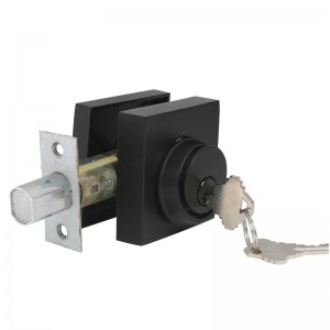 3601  Modern Square Single Cylinder Deadbolt Lock for Front Door Heavy Duty – Matte Black