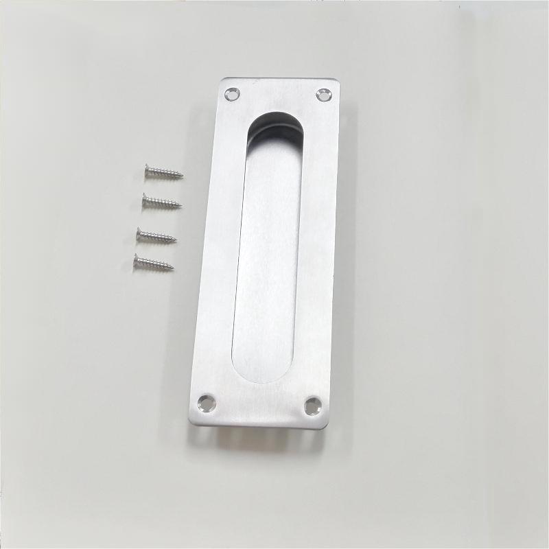 7.09 Inch Recessed Finger Flush Pulls for Pocket Door Closet Door, Sliding Barn Door Handle, Brushed Stainless Steel Rectangular Door Pulls Hardware